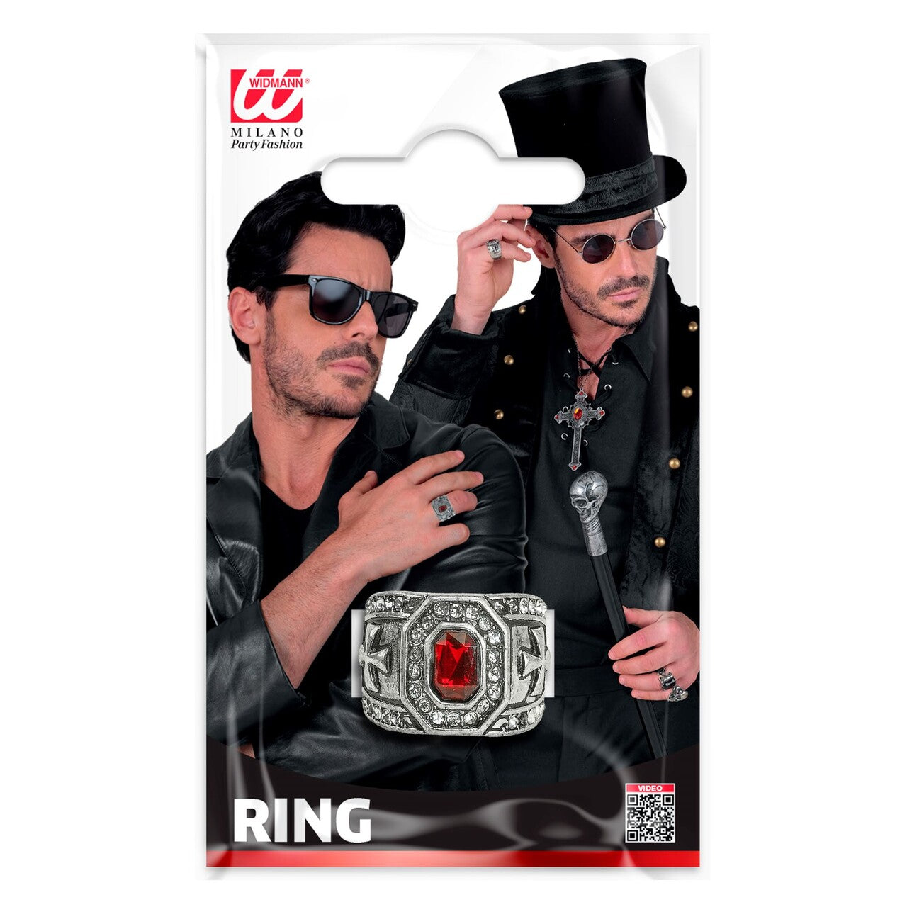 Op deze afbeelding zie je een Accessoires, van het merk Widmann. Royal Red Ring