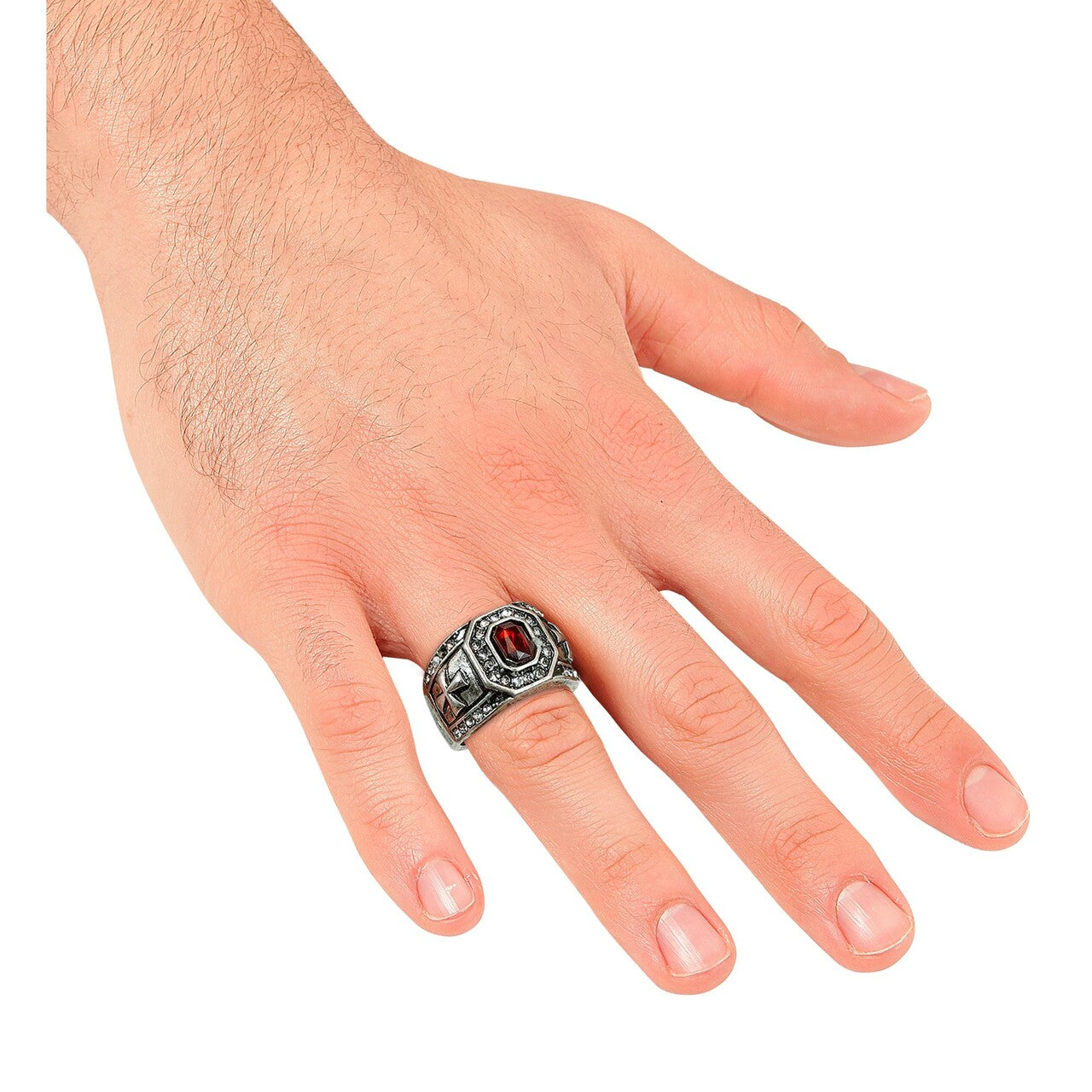 Op deze afbeelding zie je een Accessoires, van het merk Widmann. Royal Red Ring