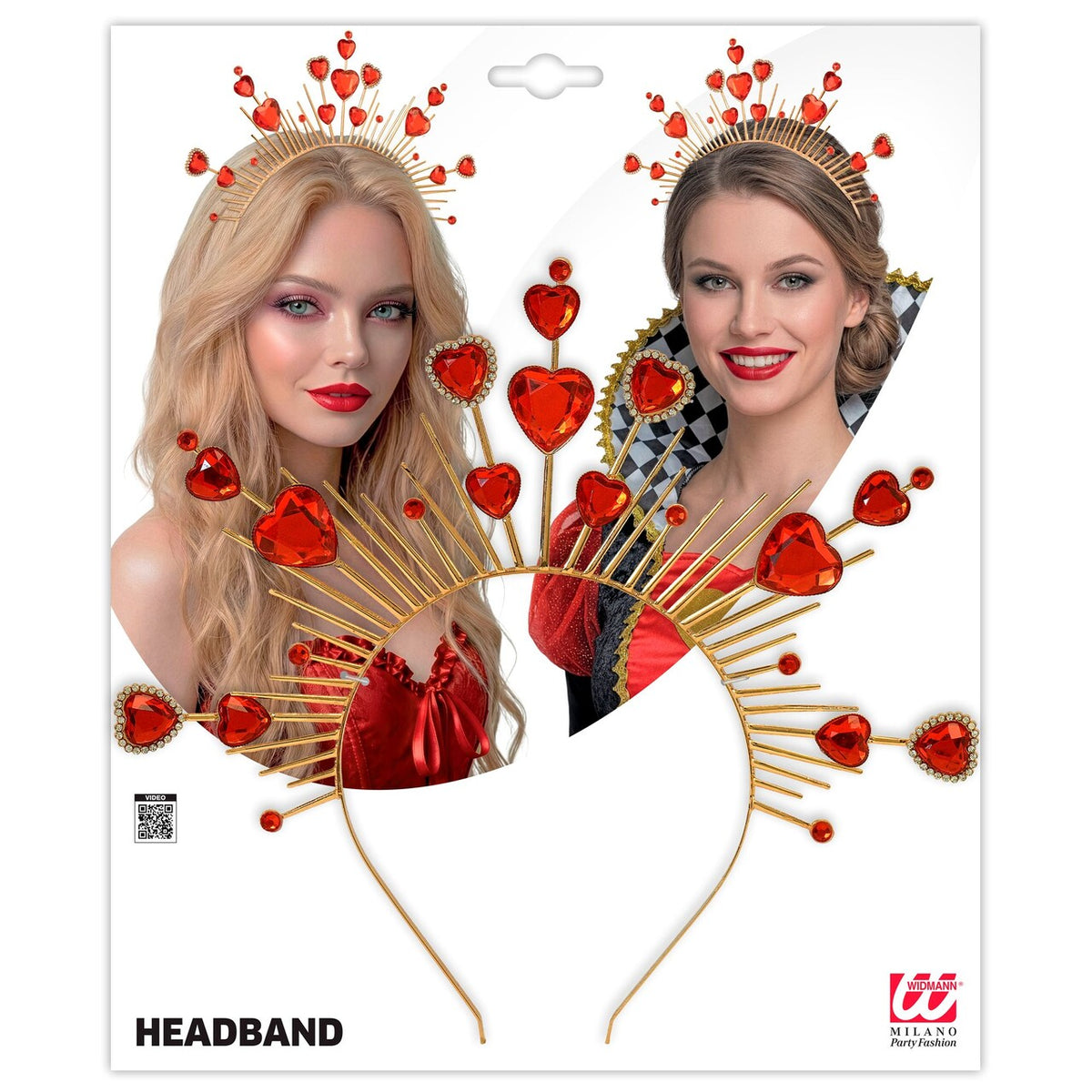 Op deze afbeelding zie je een Accessoires, van het merk Widmann. Red Hearts Tiara