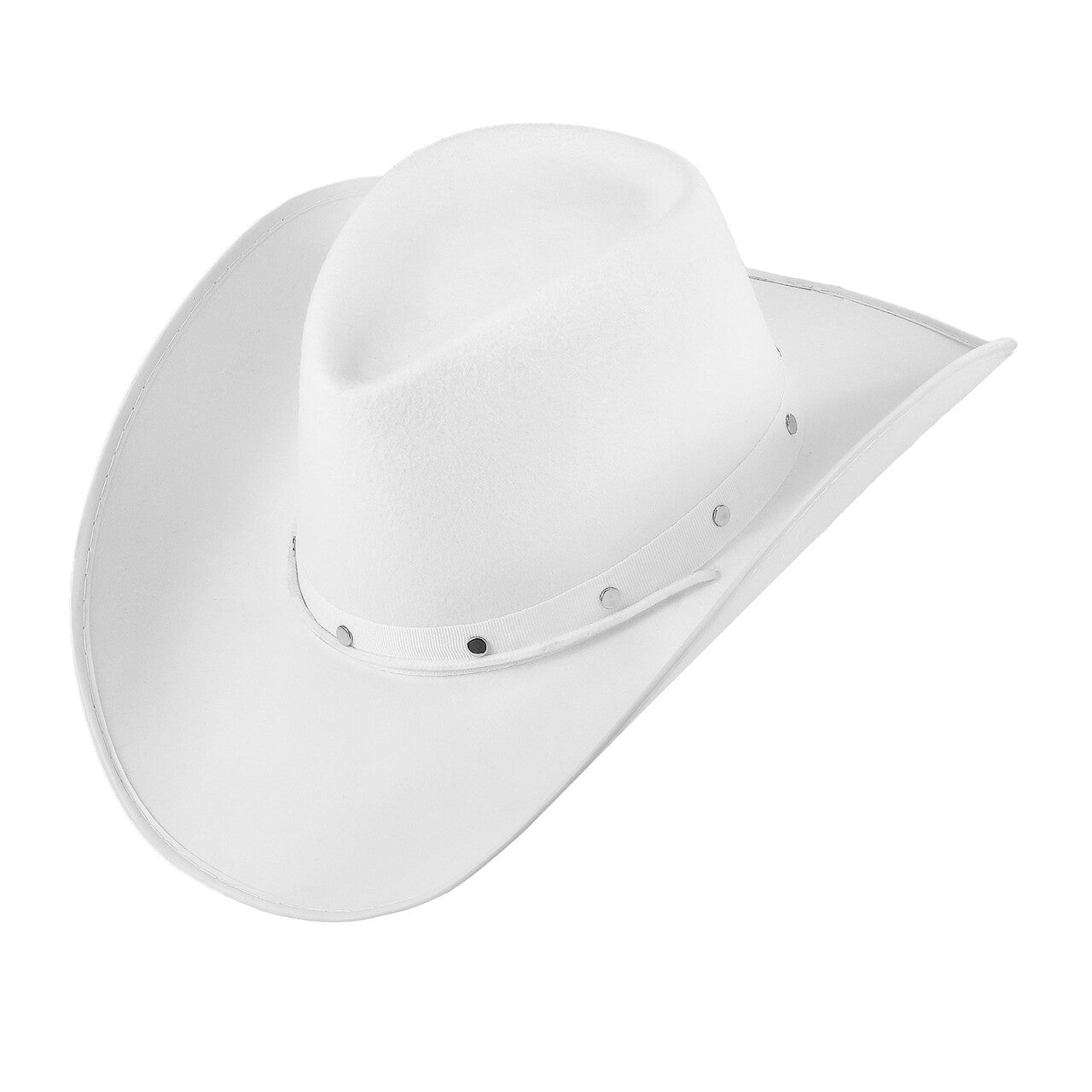 Op deze afbeelding zie je een Accessoires, van het merk Widmann. Witte Cowboyhoed Met Studs