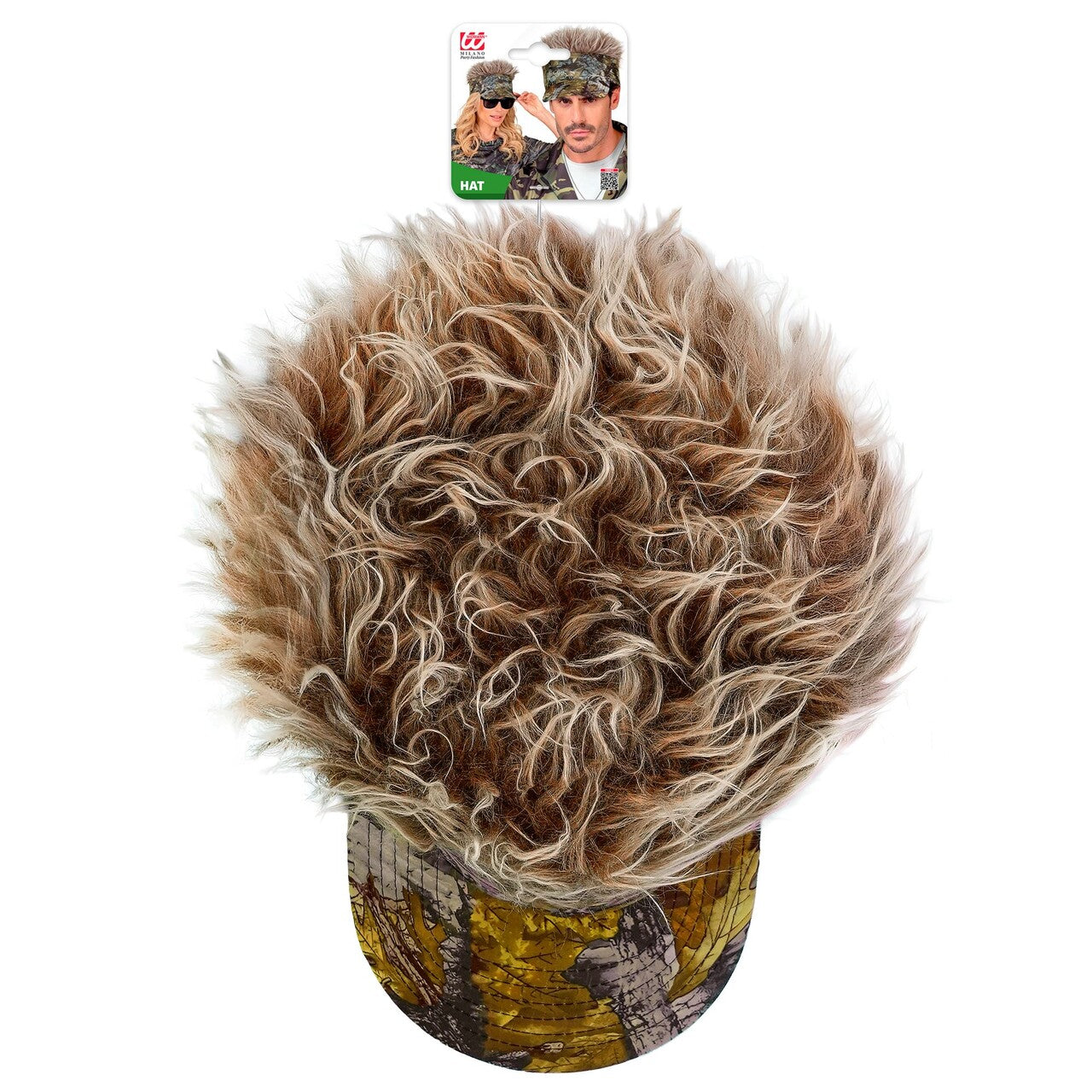 Op deze afbeelding zie je een Accessoires, van het merk Widmann. Camouflage Legerzonneklep Met Haar