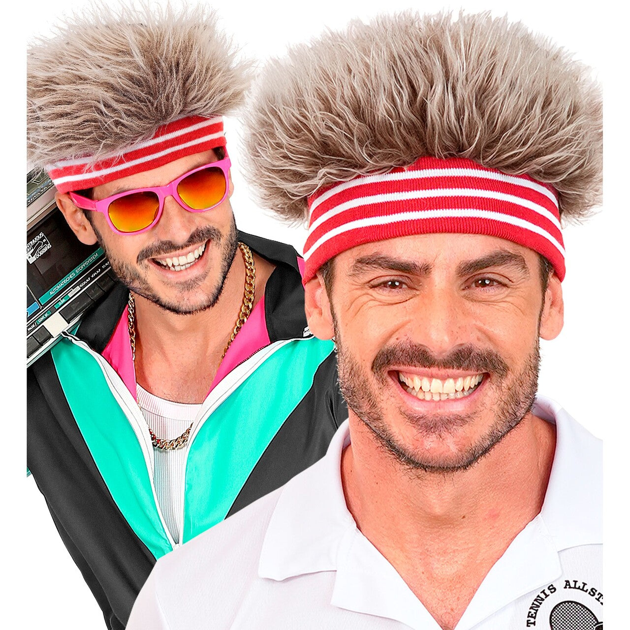 Op deze afbeelding zie je een Accessoires, van het merk Widmann. Back To The 80s Hoofdband Met Haar