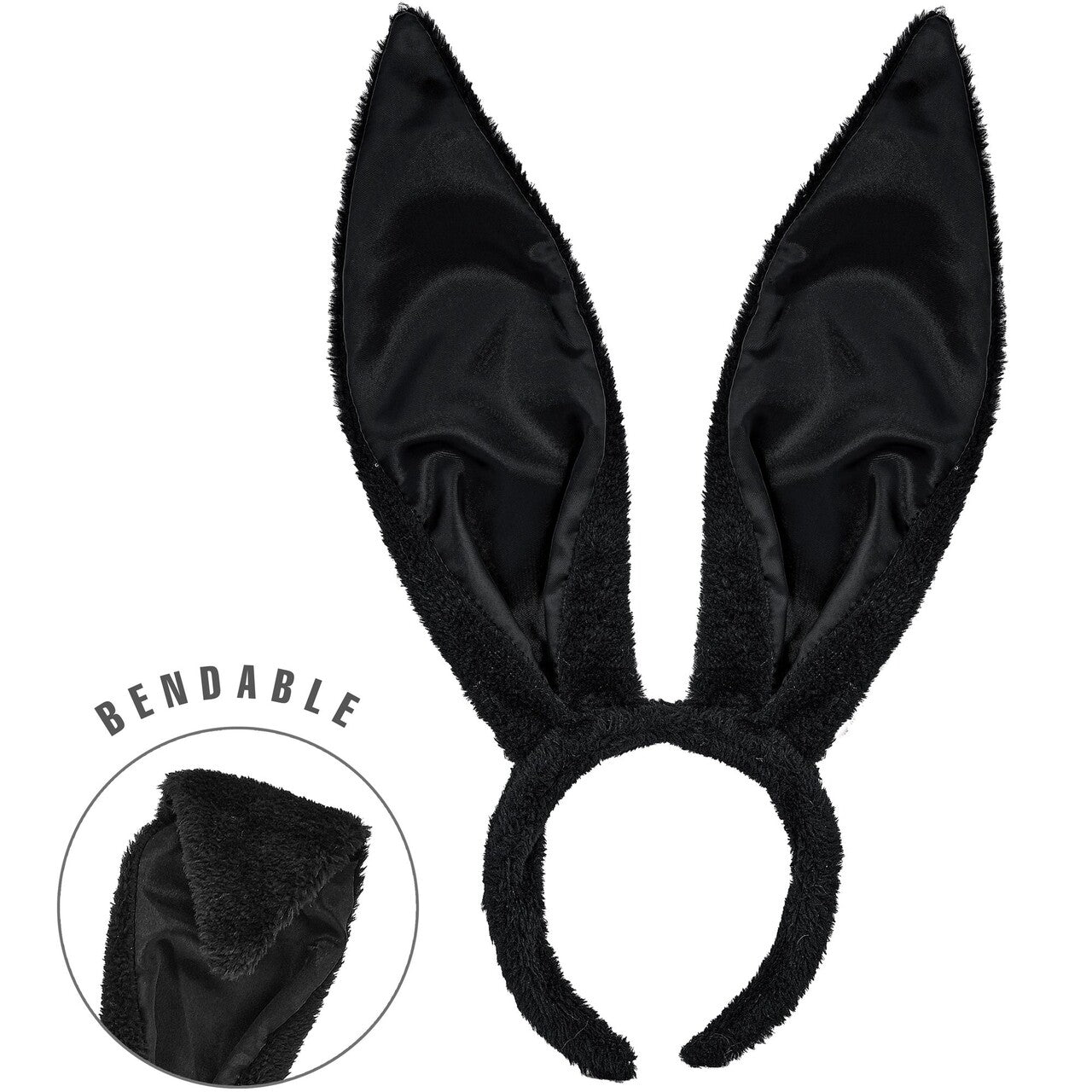 Op deze afbeelding zie je een Accessoires, van het merk Widmann. Buigbare Bunny Oren Zwart