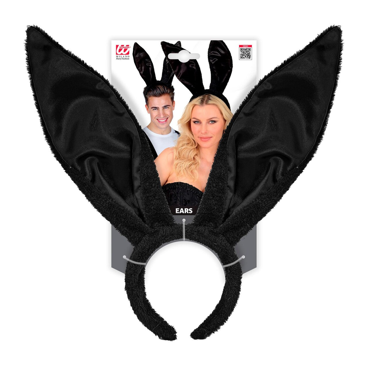 Op deze afbeelding zie je een Accessoires, van het merk Widmann. Buigbare Bunny Oren Zwart