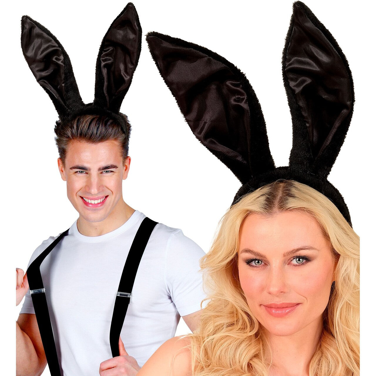 Op deze afbeelding zie je een Accessoires, van het merk Widmann. Buigbare Bunny Oren Zwart