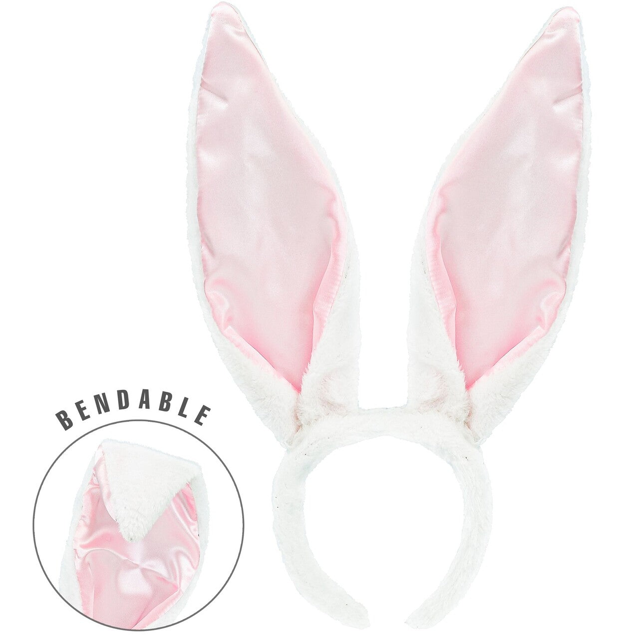 Op deze afbeelding zie je een Accessoires, van het merk Widmann. Buigbare Bunny Oren Wit