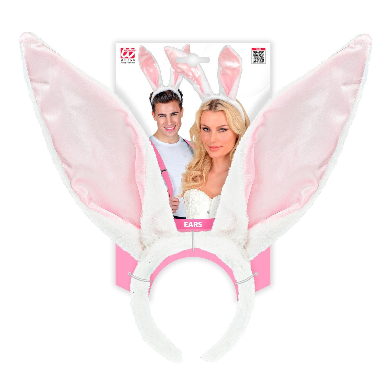 Op deze afbeelding zie je een Accessoires, van het merk Widmann. Buigbare Bunny Oren Wit