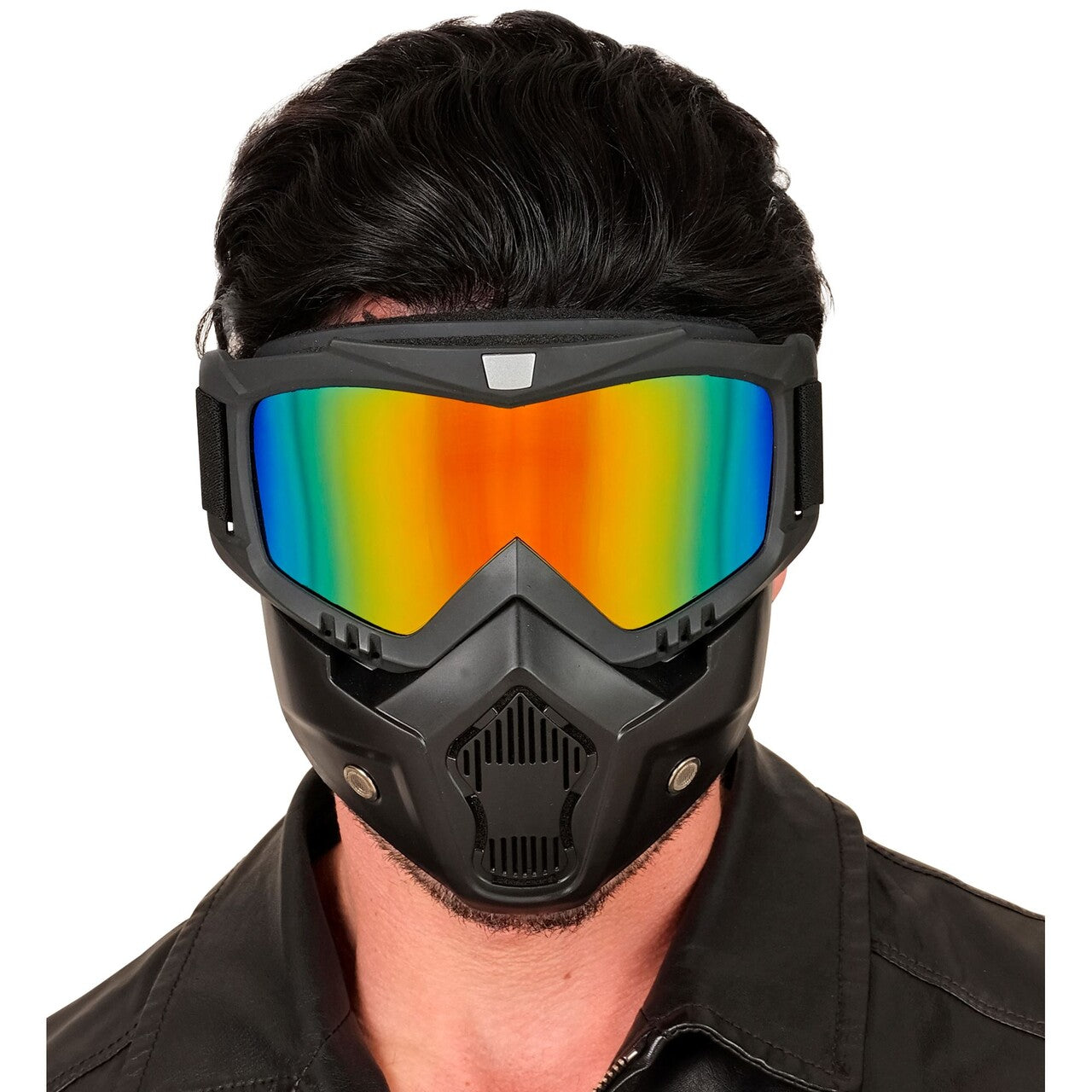 Op deze afbeelding zie je een Accessoires, van het merk Widmann. Cyber Masker Regenboog