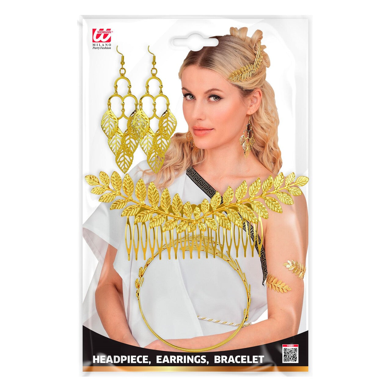 Op deze afbeelding zie je een Accessoires, van het merk Widmann. Romeinse Laurel Sieradenset Goud