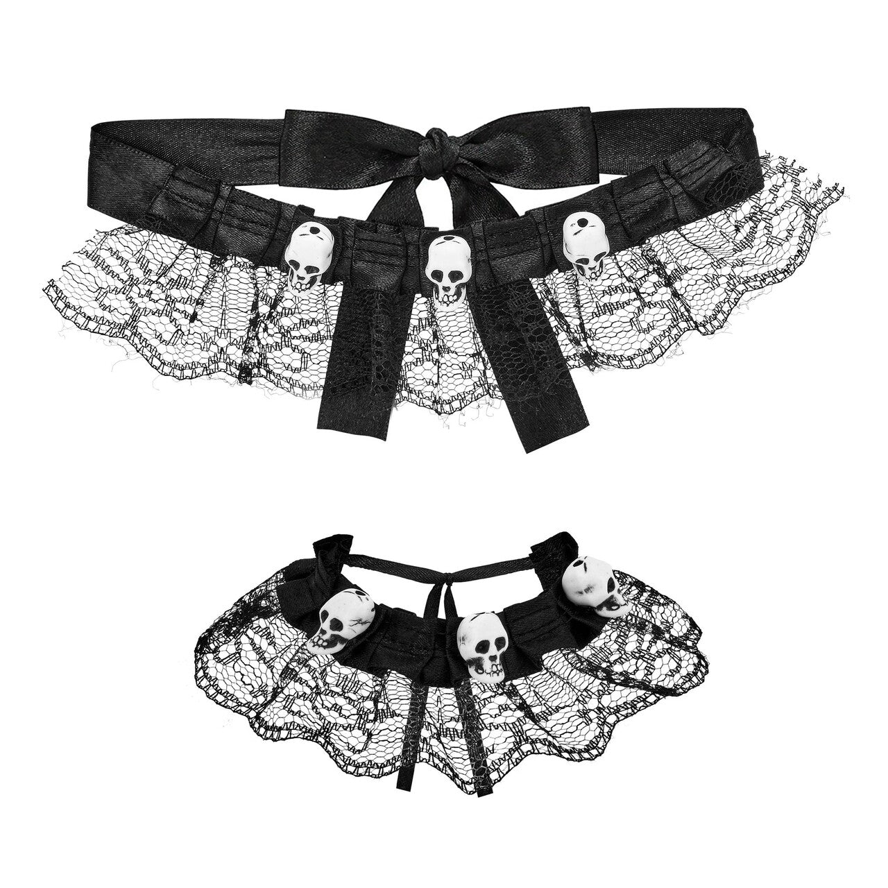 Op deze afbeelding zie je een Accessoires, van het merk Widmann. Bad Sexy Choker En Armband Met Skulls