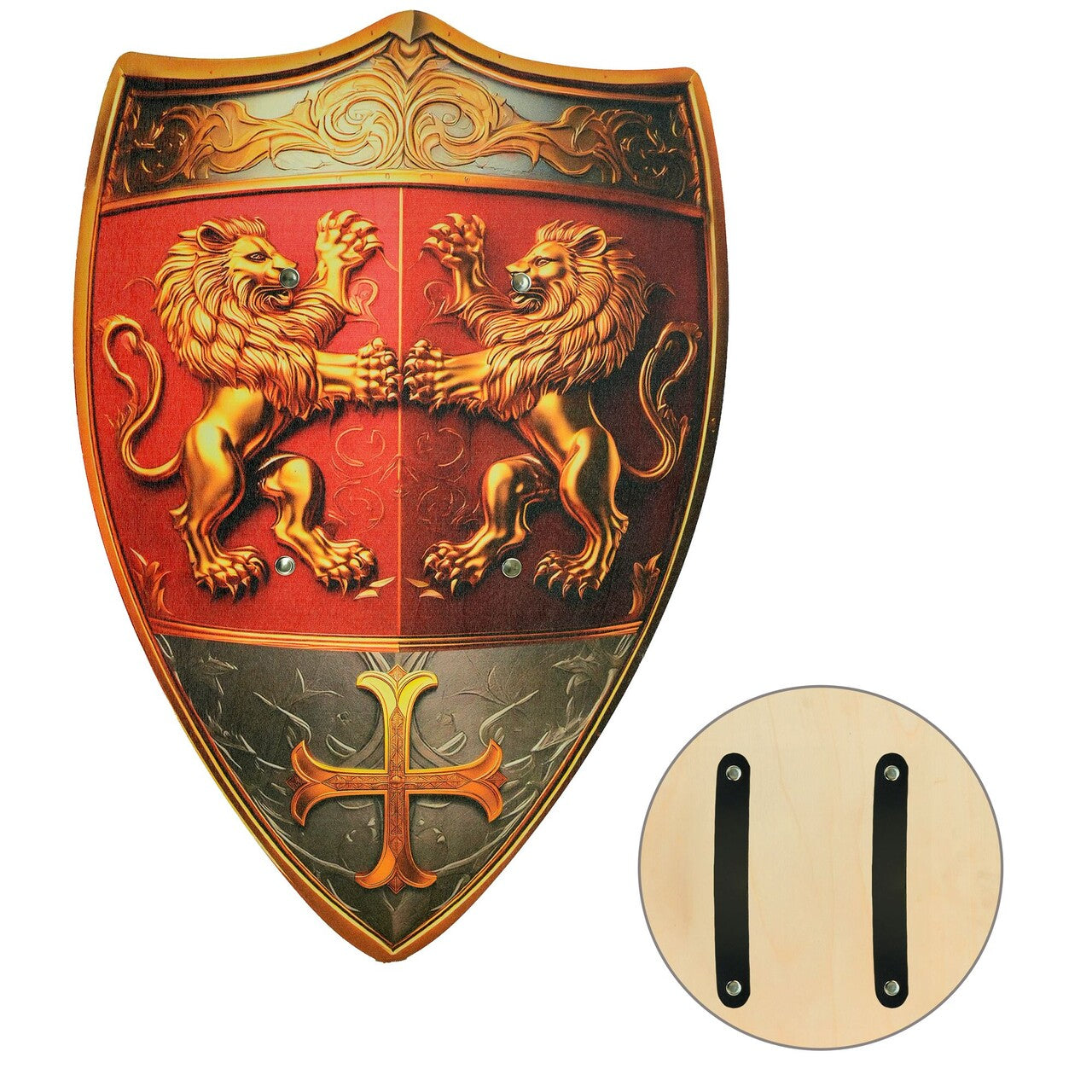 Op deze afbeelding zie je een Accessoires, van het merk Widmann. Dappere Leeuwen Ridder Schild Hout