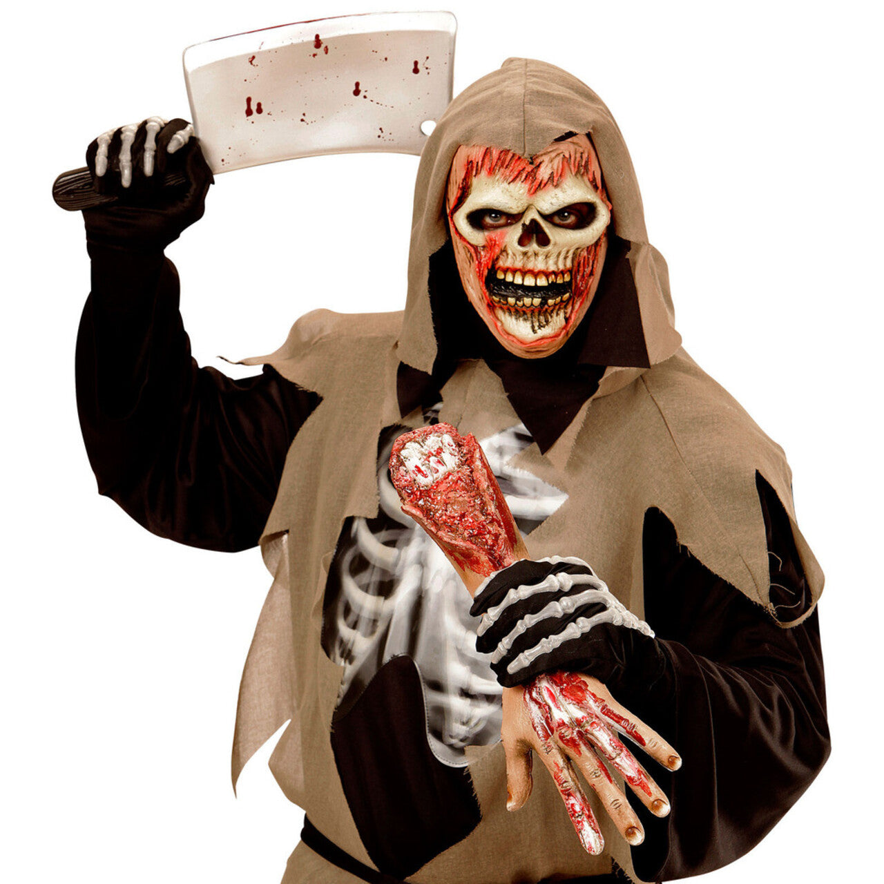 Op deze afbeelding zie je een Accessoires, van het merk Widmann. Bloedbad Zombie Magere Hein Kindermasker