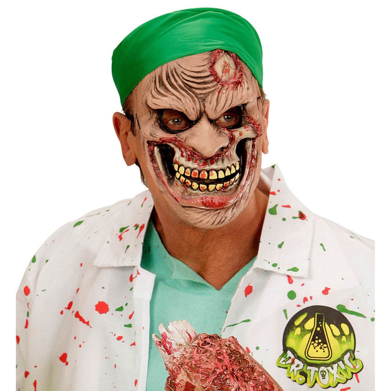 Op deze afbeelding zie je een Accessoires, van het merk Widmann. Masker Zombie Chirurg Bloederige 112