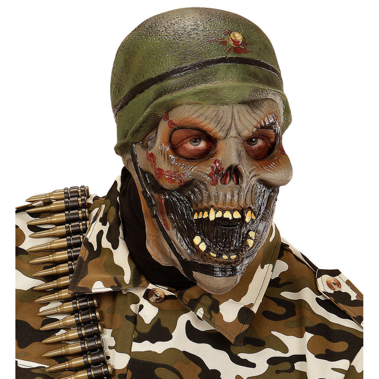 Op deze afbeelding zie je een Accessoires, van het merk Widmann. Masker Zombie Soldaat Frontlinie