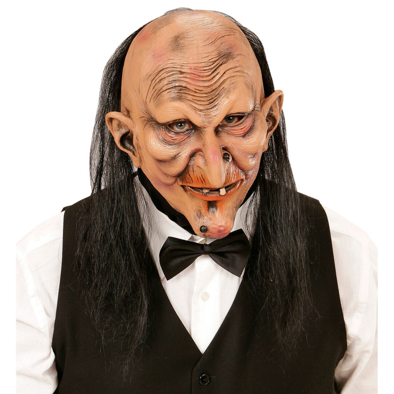 Op deze afbeelding zie je een Accessoires, van het merk Widmann. Horror James Masker Heks / Butler Met Haar