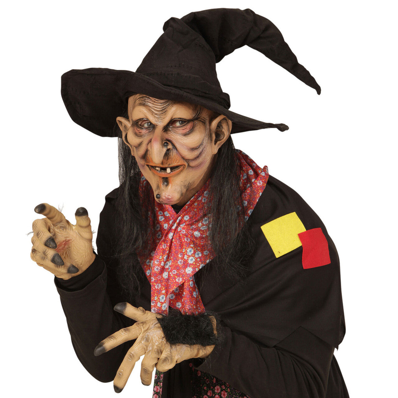 Op deze afbeelding zie je een Accessoires, van het merk Widmann. Horror James Masker Heks / Butler Met Haar