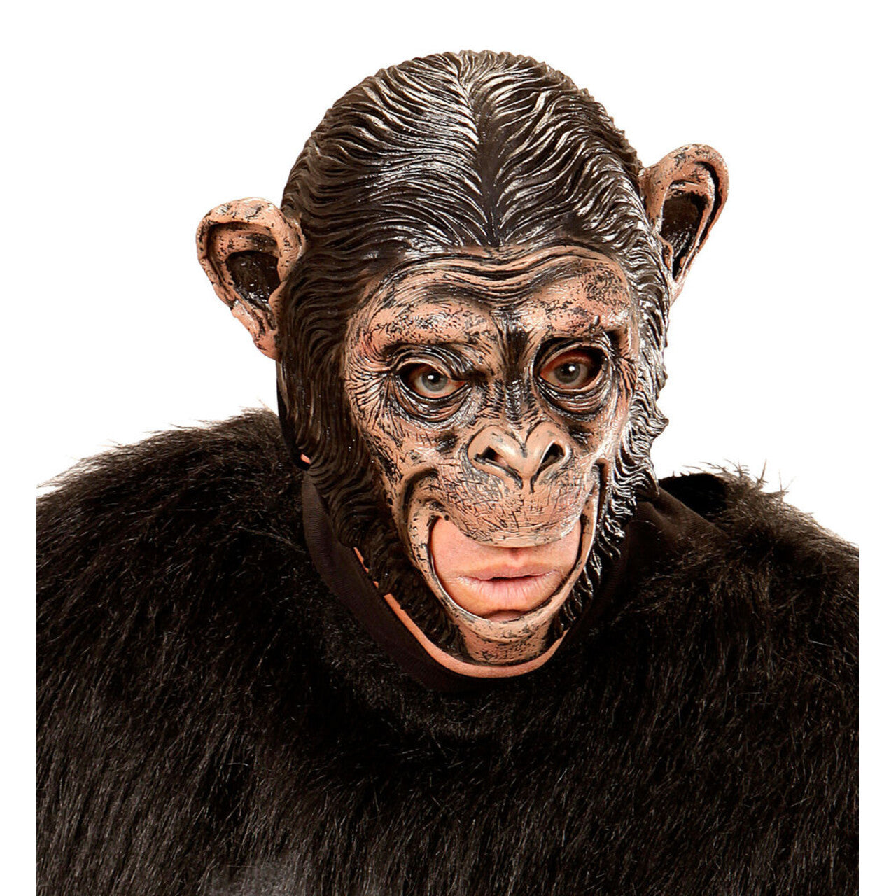Op deze afbeelding zie je een Accessoires, van het merk Widmann. Masker Chimpansee Met Open Mond Planet Of The Apes
