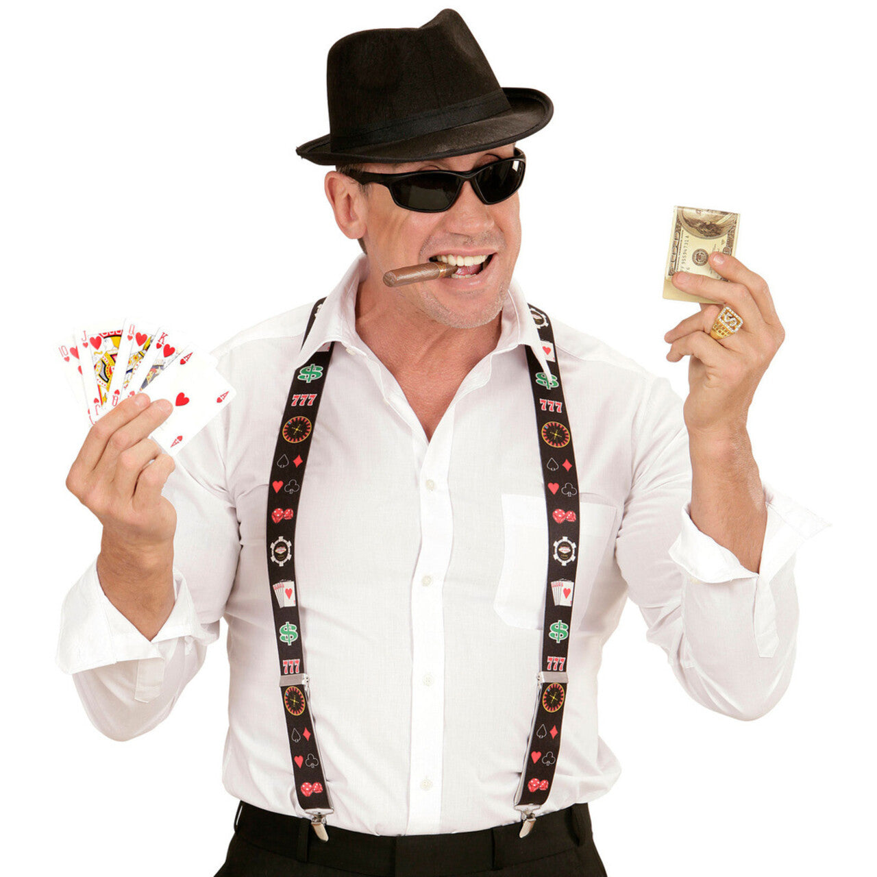Op deze afbeelding zie je een Accessoires, van het merk Widmann. Raderboot Bretels Poker