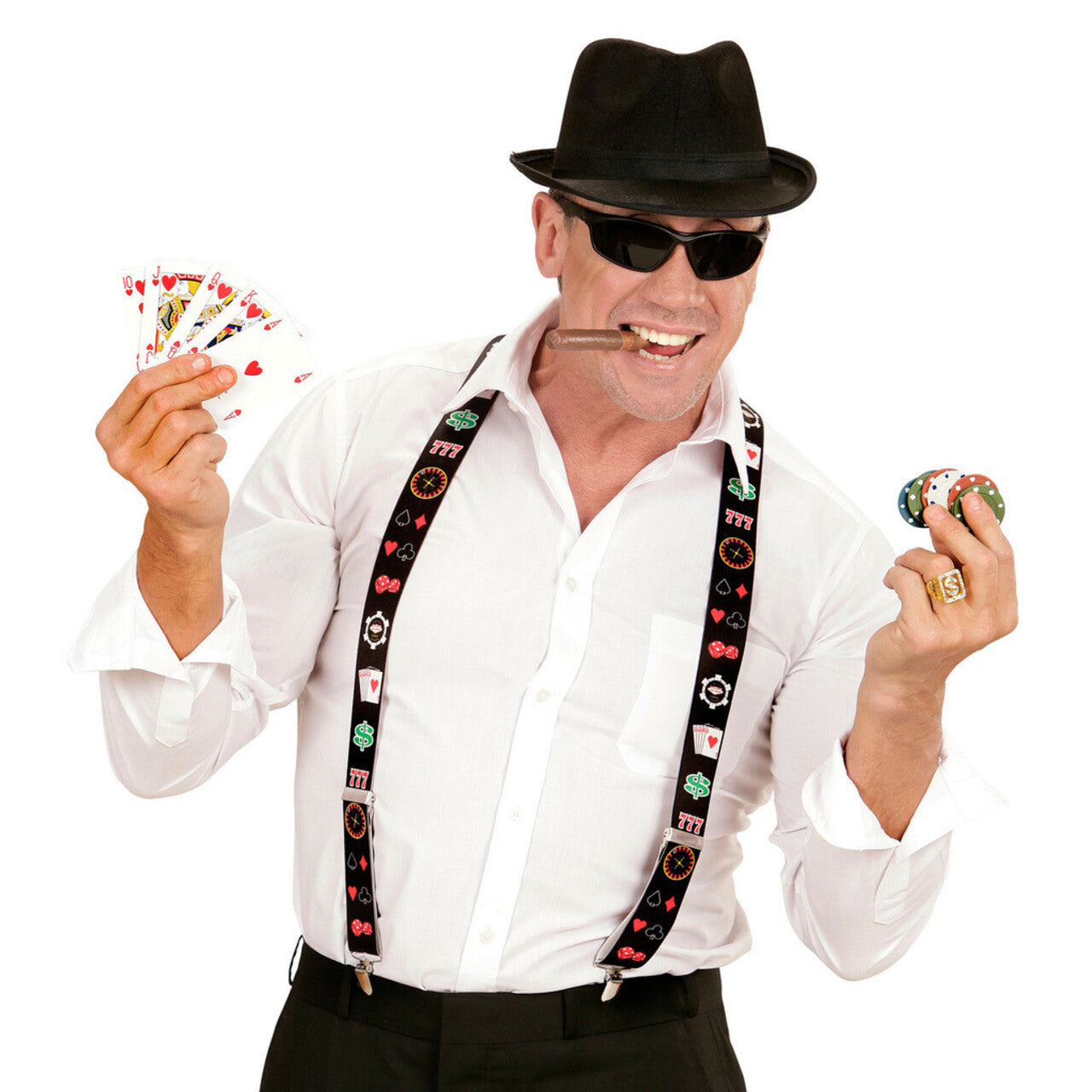 Op deze afbeelding zie je een Accessoires, van het merk Widmann. Raderboot Bretels Poker
