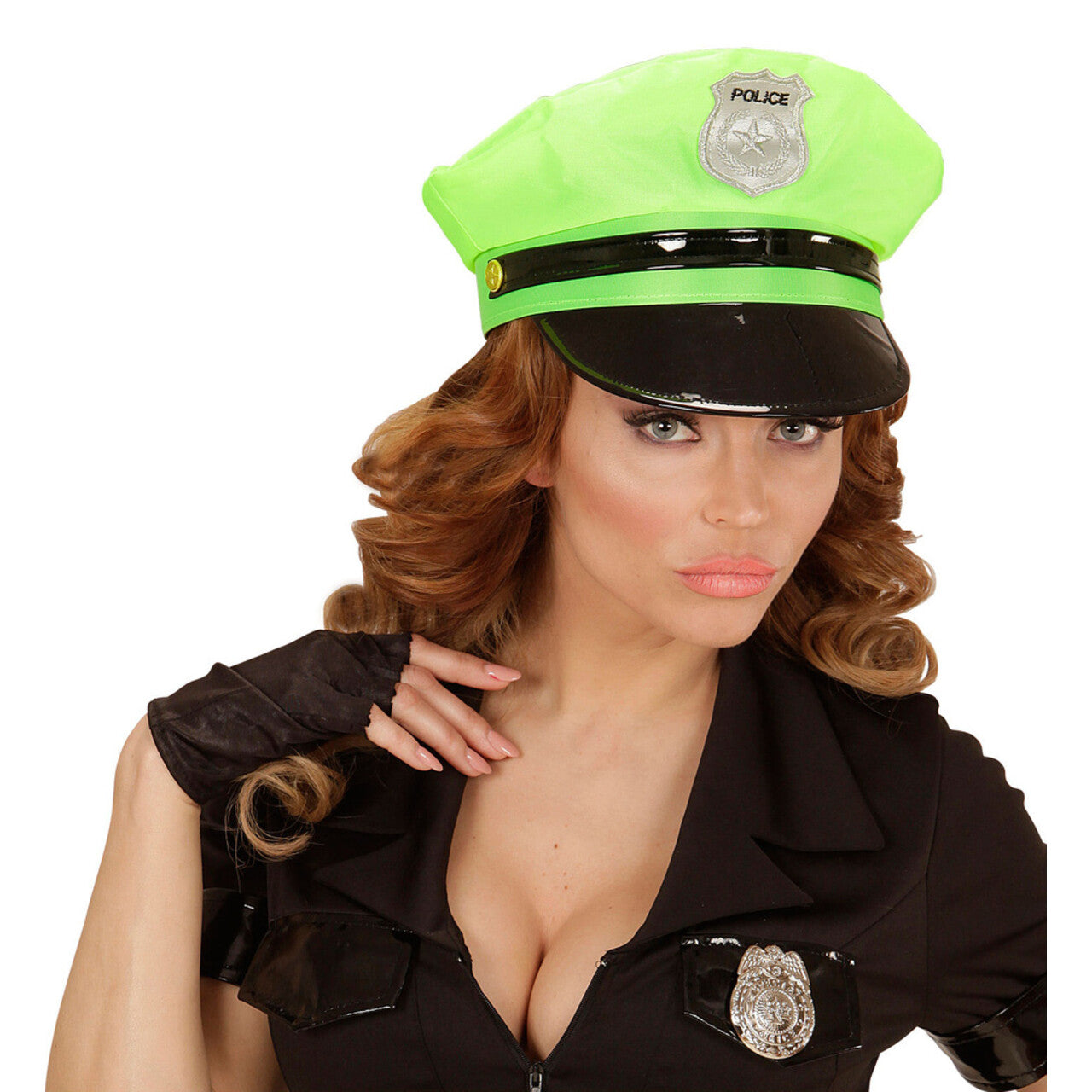 Op deze afbeelding zie je een Accessoires, van het merk Widmann. Fantasia Politiepet Neon Groen