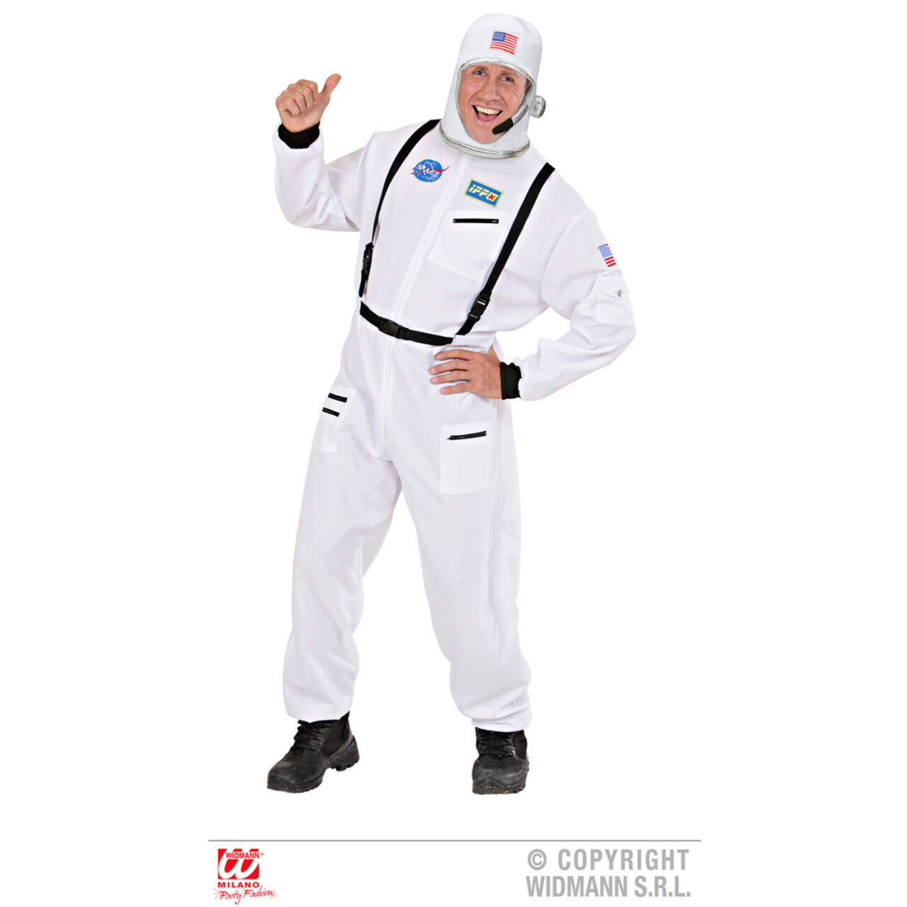 Op deze afbeelding zie je een Accessoires, van het merk Widmann. Nasa Astronaut Stoffen Helm