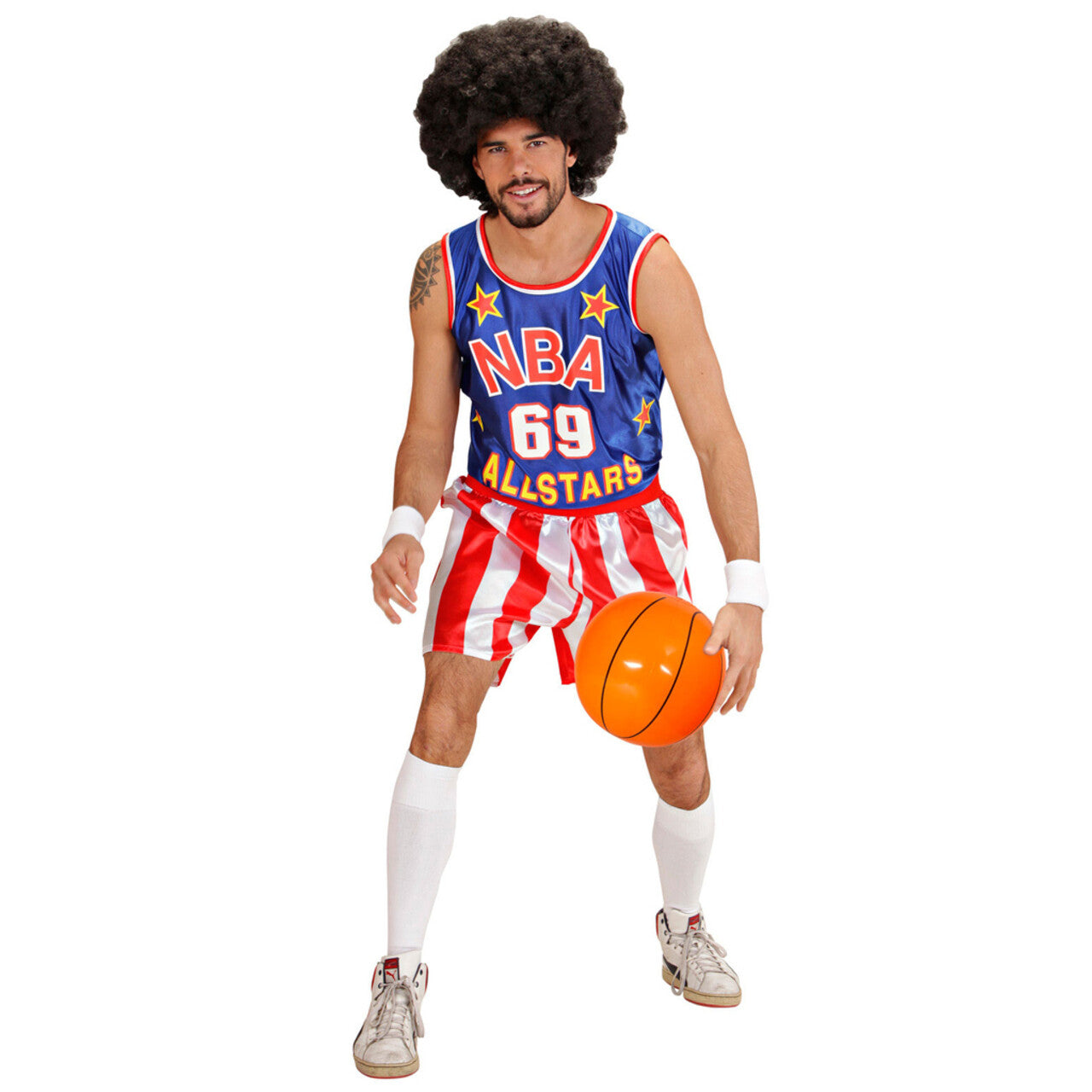 Op deze afbeelding zie je een Accessoires, van het merk Widmann. Sportattribuut Opblaasbare Basketbal
