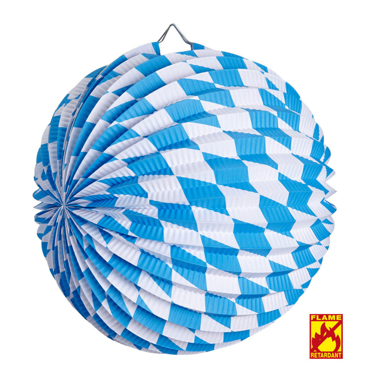 Op deze afbeelding zie je een Decoratie, van het merk Widmann. Feestelijke Papieren Bal Wit / Blauw