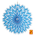 Feestelijke Papieren Waaier Wit / Blauw