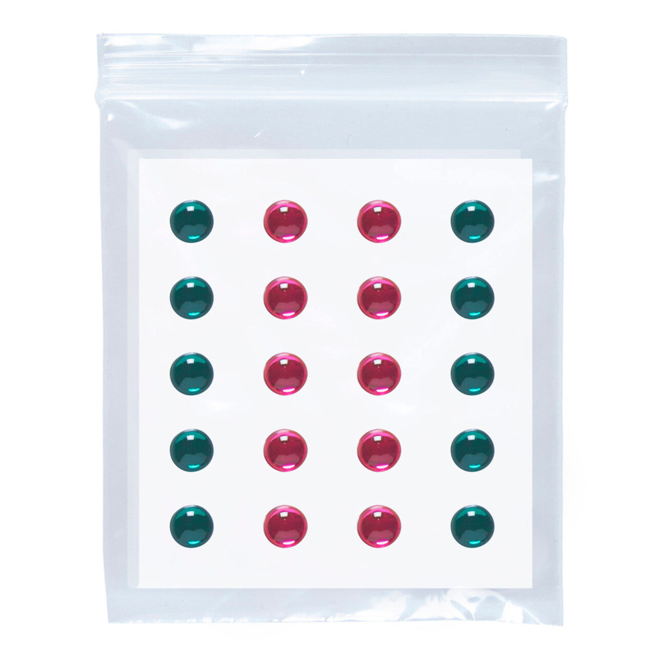 Op deze afbeelding zie je een Accessoires, van het merk Widmann. Opplak Set Van 40 Oog Edelstenen, Roze / Groen