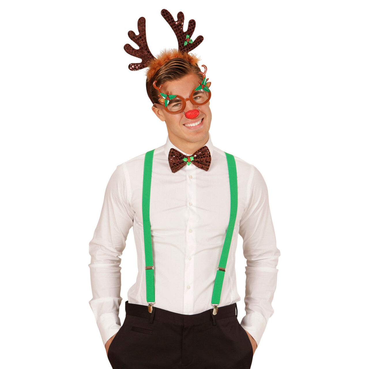 Op deze afbeelding zie je een Accessoires, van het merk Widmann. X-Mas Bril, Rendier