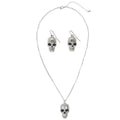 Horror Ketting Zilver Met Schedels + Oorringen