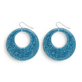 70s-80s Azuur Glitter Oorbellen
