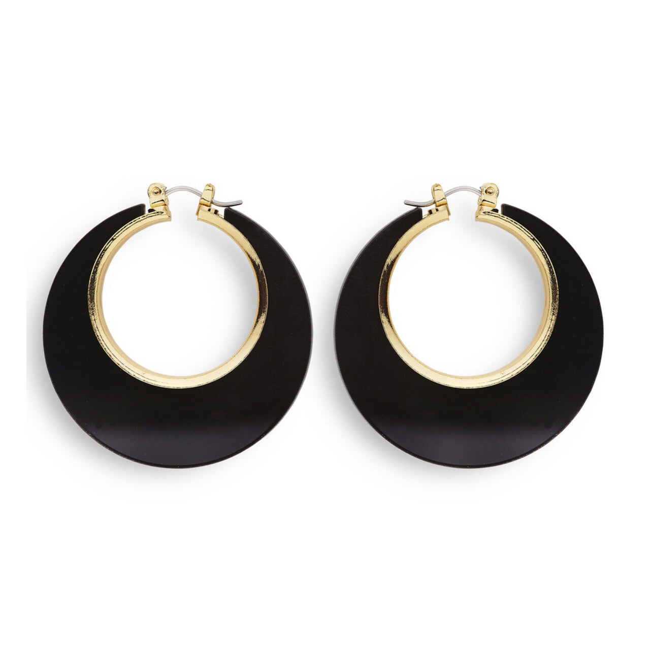 Op deze afbeelding zie je een Accessoires, van het merk Widmann. 70er Jaren Oorbellen Disco Zwart / Goud