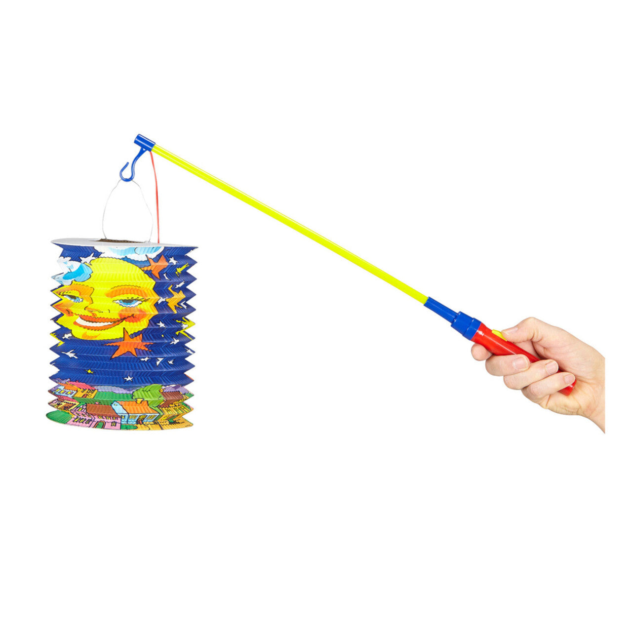 Op deze afbeelding zie je een Decoratie, van het merk Widmann. Sint Maarten Lampionstok Met Licht, 50cm