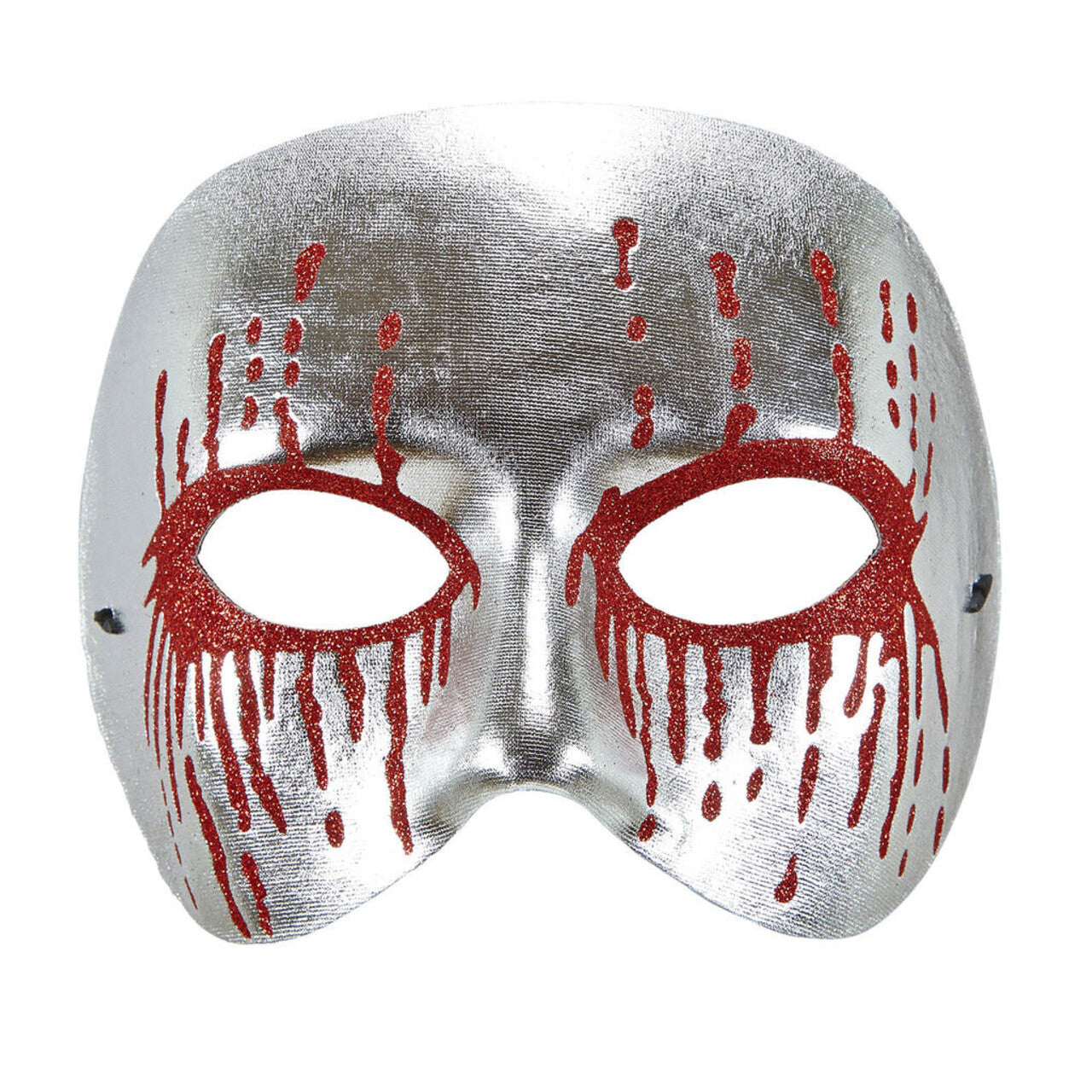 Op deze afbeelding zie je een Accessoires, van het merk Widmann. Masker Psychopaat Zilver Met Bloedende Ogen Bloody Pierot