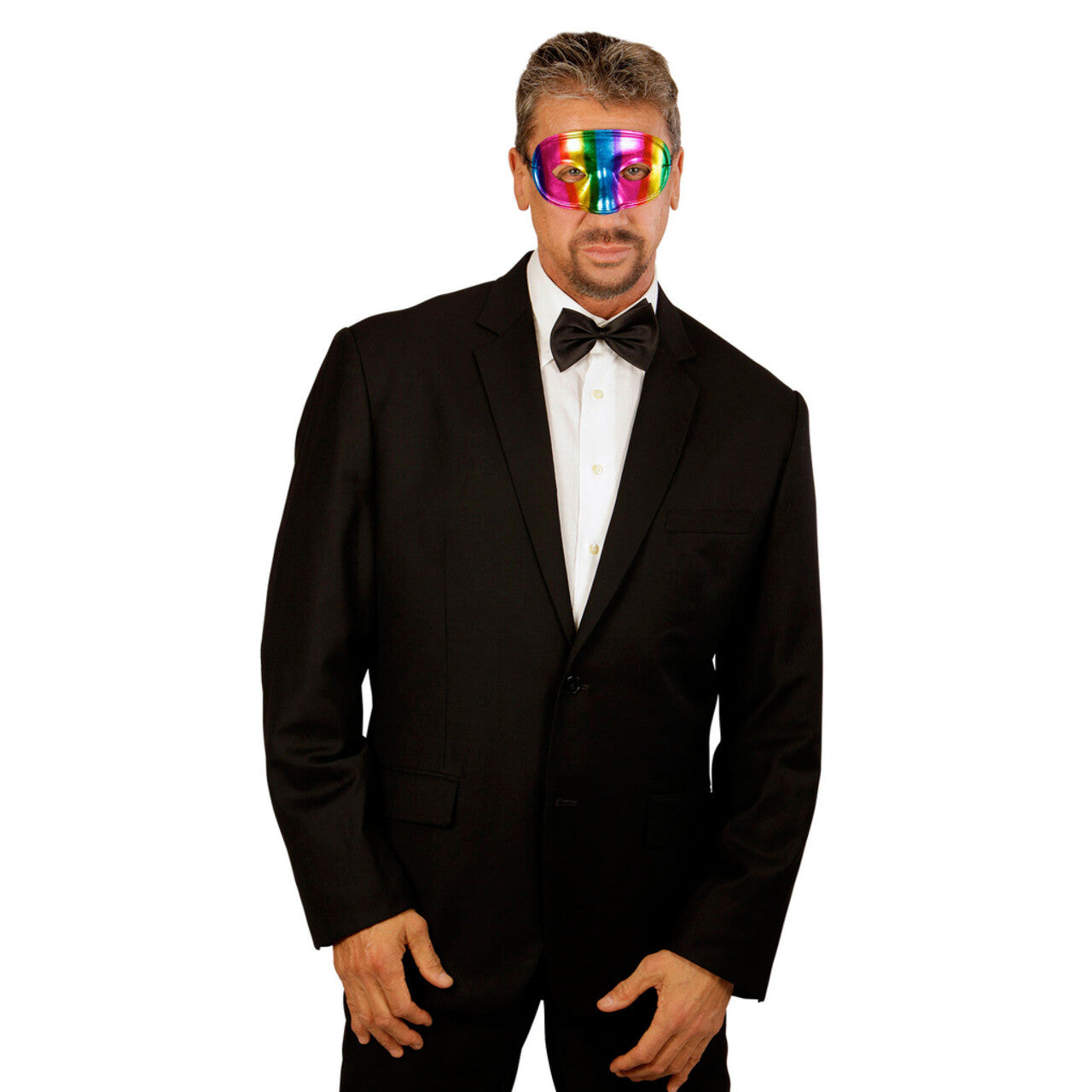 Op deze afbeelding zie je een Accessoires, van het merk Widmann. Extravagant Oogmasker Regenboog Metallic