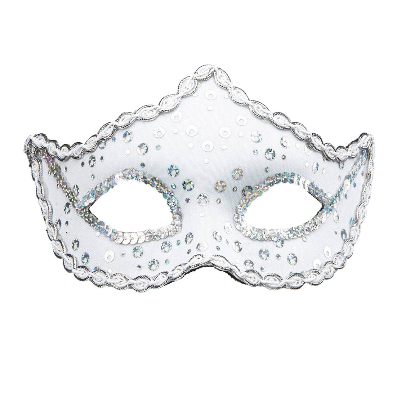 Op deze afbeelding zie je een Accessoires, van het merk Widmann. Venetiaans Oogmasker Rialto Wit Met Pailletten