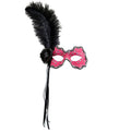 Samba Oogmasker Brazilie Met Veren, Neon Roze