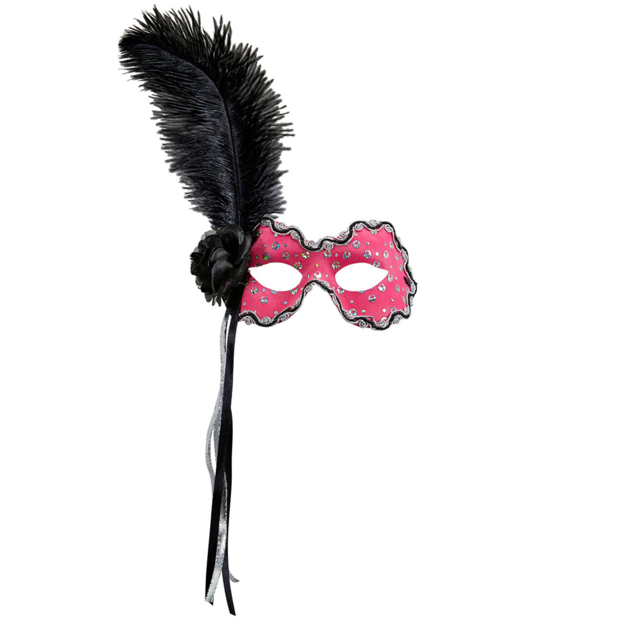 Op deze afbeelding zie je een Accessoires, van het merk Widmann. Samba Oogmasker Brazilie Met Veren, Neon Roze