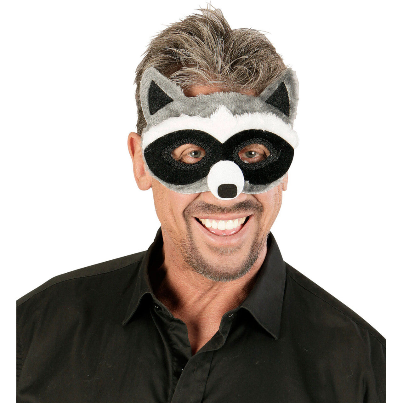 Op deze afbeelding zie je een Accessoires, van het merk Widmann. Lief Pluche Oogmasker, Wasbeer