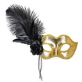Signorina Oogmasker Venetie Goud Met Veren
