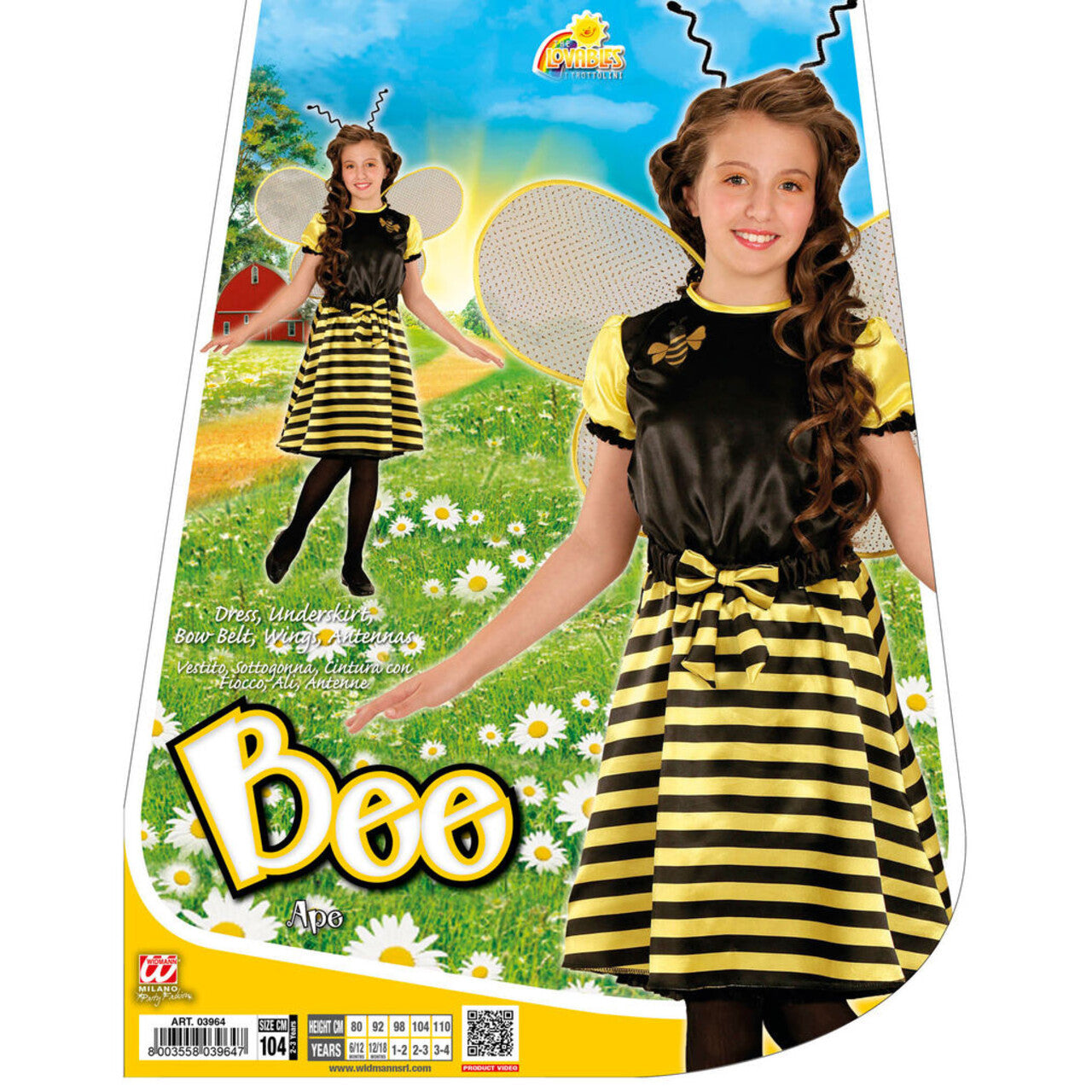Op deze afbeelding zie je een Kostuums, van het merk Widmann. Cute Bijtje Meisje Kostuum