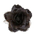 Tropische Haarclip Zwarte Roos Met Glitter