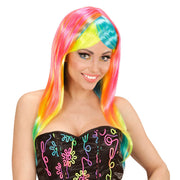 Op deze afbeelding zie je een Accessoires, van het merk Widmann. Extravaganza Pruik, Fashion Neon