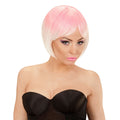Pittig Korte Pruik, Melange Fashion Roze / Wit