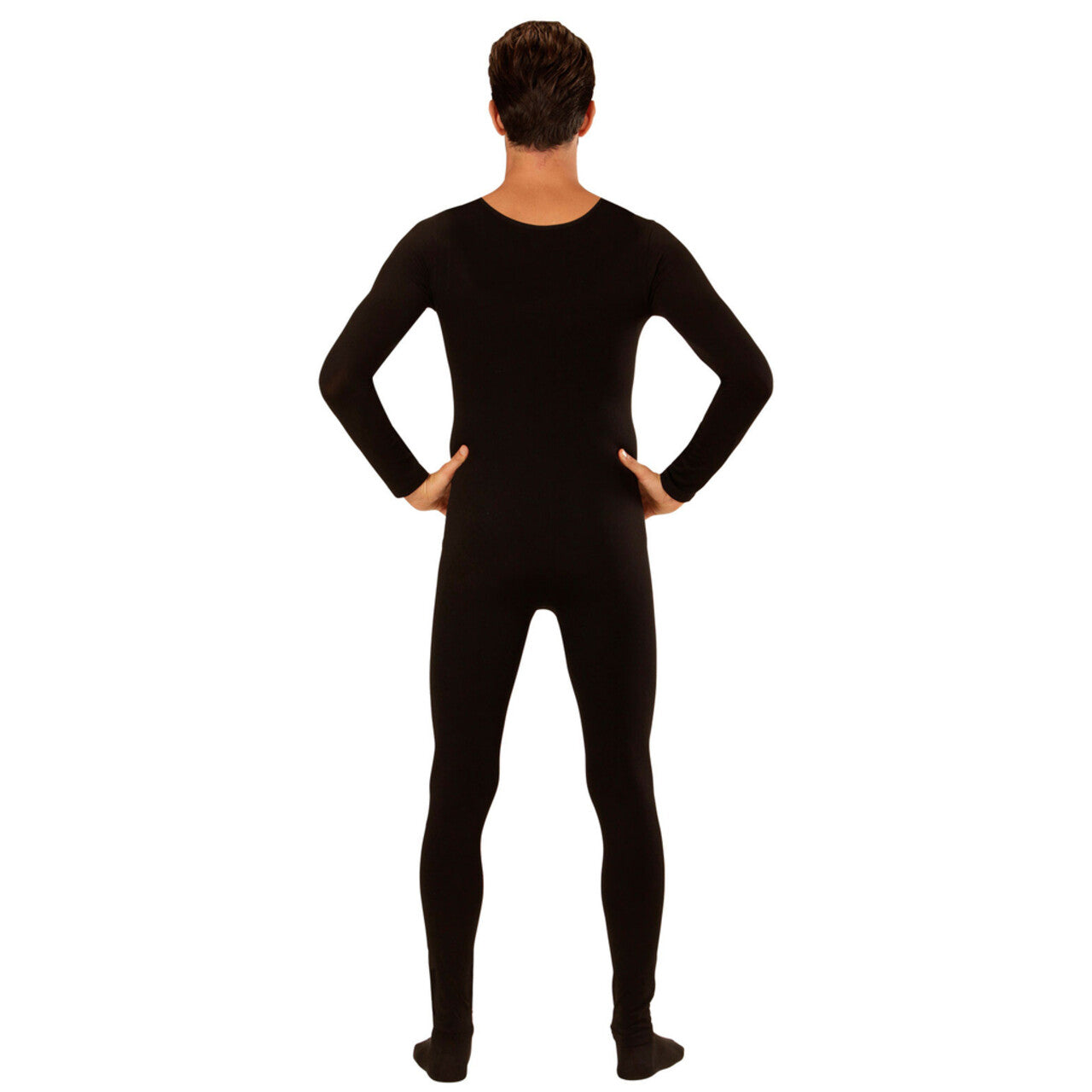 Op deze afbeelding zie je een Kostuums, van het merk Widmann. Unicolor Bodysuit Zwart Man Kostuum