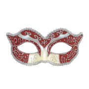 Op deze afbeelding zie je een Accessoires, van het merk Widmann. Luxe Oogmasker Hertogin, Rood / Zilver Glitter
