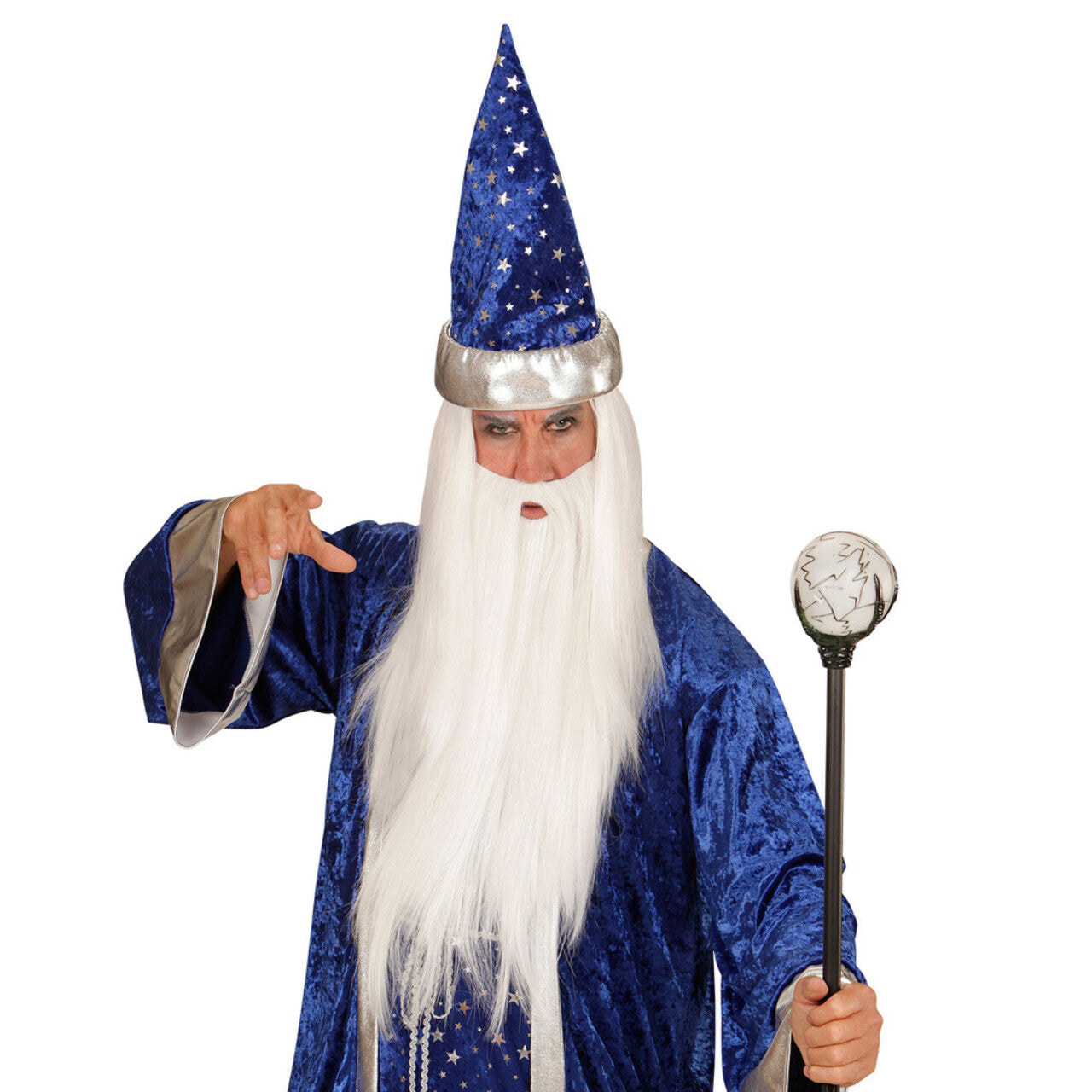 Op deze afbeelding zie je een Accessoires, van het merk Widmann. Gandalf Pruik, Tovenaar Met Baard