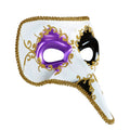 Extravaganza Venetiaans Masker Met Lange Neus Goud Paars