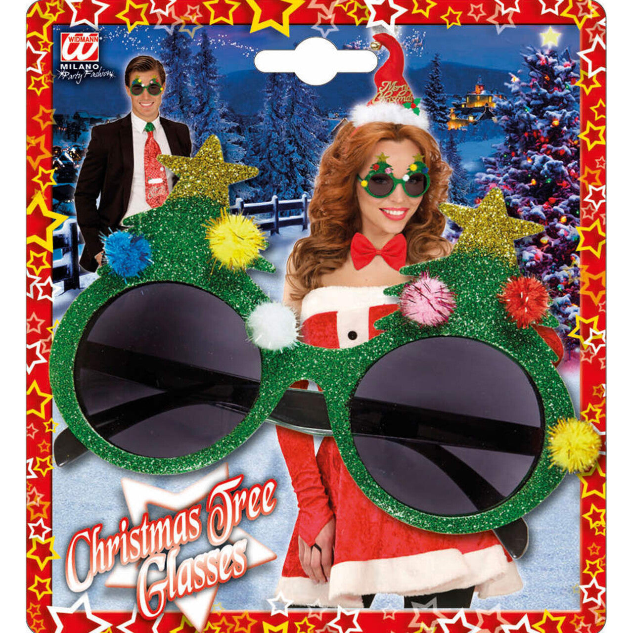 Op deze afbeelding zie je een Accessoires, van het merk Widmann. Vrolijke Bril, Kerstboom